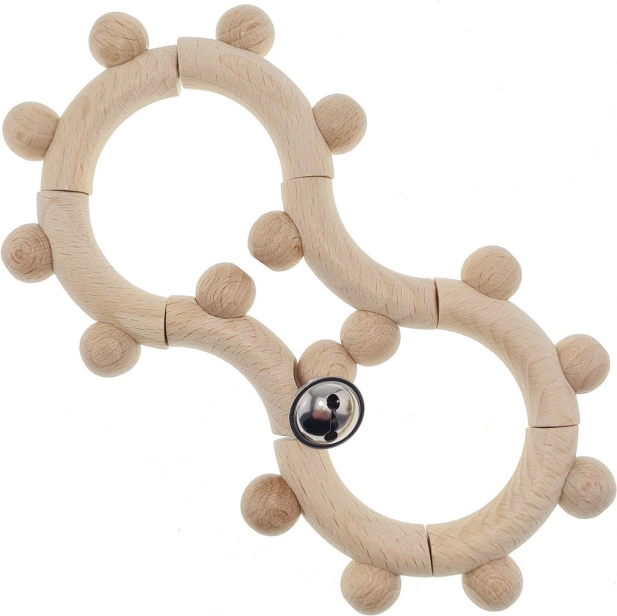 Holz Rassel mit Glöckchen