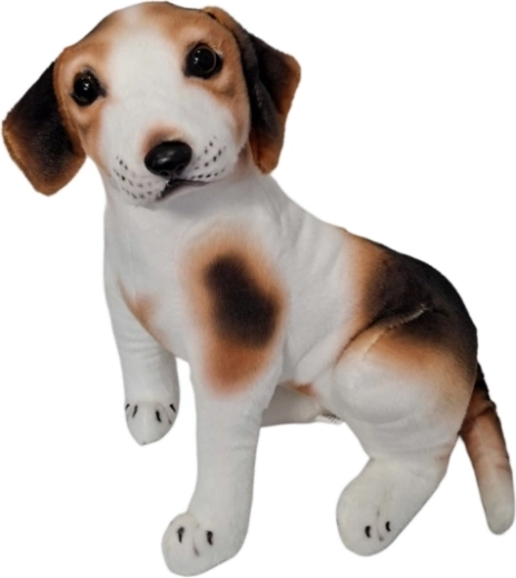 Plüschhund weiß-braun - 1 Stück