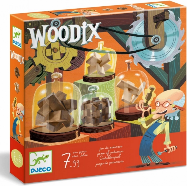 DJECO Woodix: Set aus 6 3D-Holzknobeleien