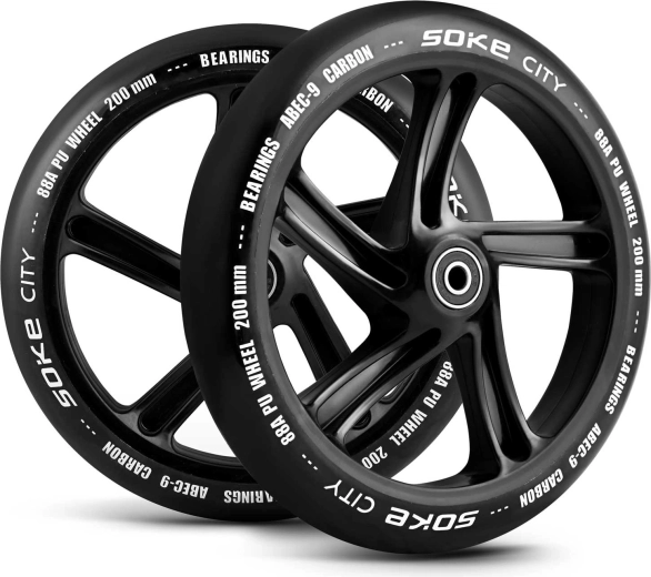 SOKE Räder für City-Scooter 200 mm Schwarz – Set 2 Stk.