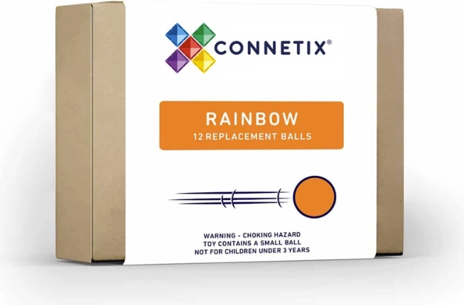Set aus 12 Holzkugeln in Regenbogenfarben