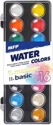 Wasserfarben 16 Stück in Kunststoffdose