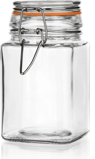 Quadratische hermetische Glasdose Lina 260 ml mit Bügelverschluss