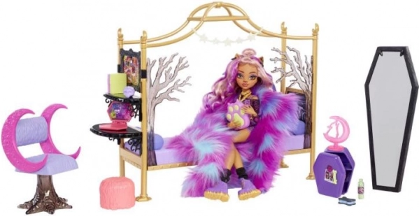 MONSTER HIGH Clawdeen Wolf Schlafzimmer-Möbelset mit Zubehör