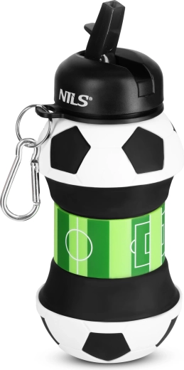 NILS Camp faltbare Silikonflasche für Kinder 550 ml Fußball