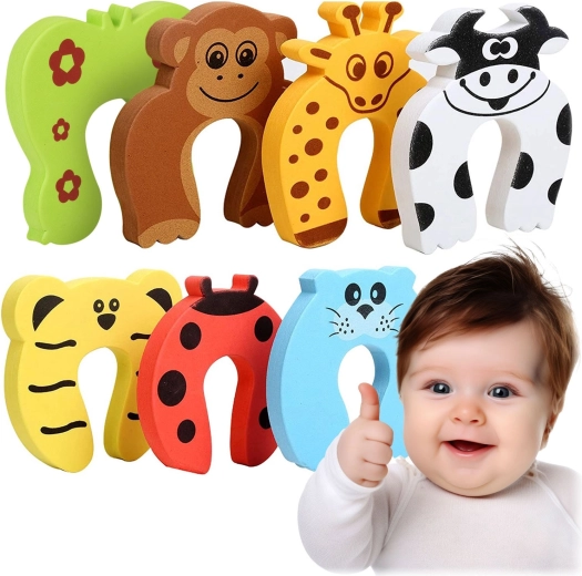 RICOKIDS Schaumstoff-Türstopper – Set mit 7 Tieren