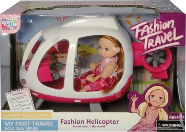 Püppchen im Hubschrauber mit Lichtern und Geräuschen