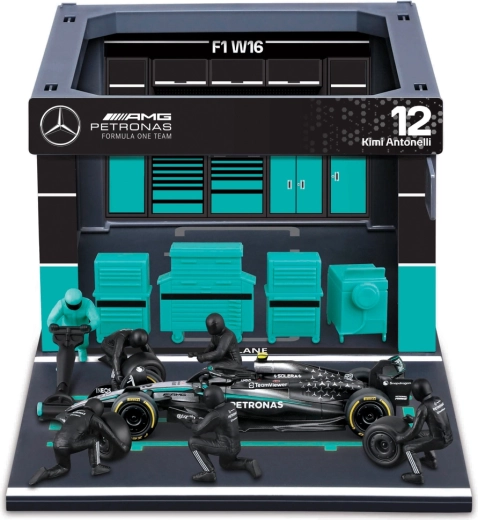 Bburago Formula Racing F1 Pit Pass Set Mercedes-AMG Petronas W16 2025 Kimi Antonelli 1:43