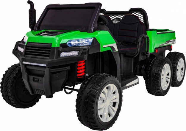Elektrisches Kinderauto Farmer Truck Pro für 2 Kinder 4x4 mit Fernbedienung, Kippmulde und Audio LED, grün