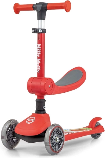 Milly Mally Kinder-Balancierroller Fuzzy, rot, mit Sitz