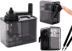 Kurbel-Anspitzer mit Auffangbehälter – Schwarz