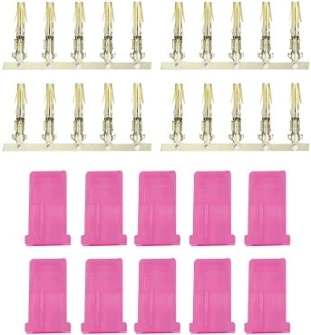 JAMARA AMP-Steckverbinder Buchse mit vergoldetem Pin, rosa – 10 Stk.
