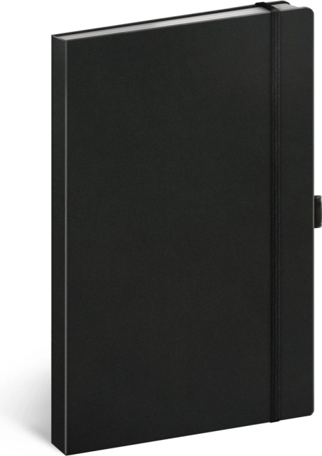 Notizbuch mit festem Einband, liniert, schwarz 13 × 21 cm