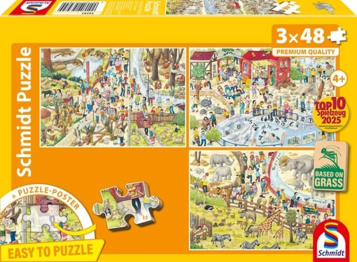 Puzzle Spaß im Zoo 3×48 Teile SCHMIDT