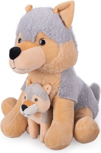 Plüsch-Husky mit Welpe 25 cm