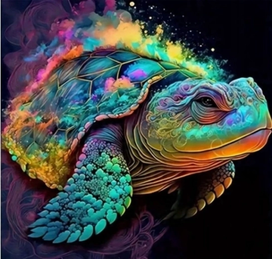 Diamond Painting – abstrakte bunte Schildkröte 30 × 40 cm