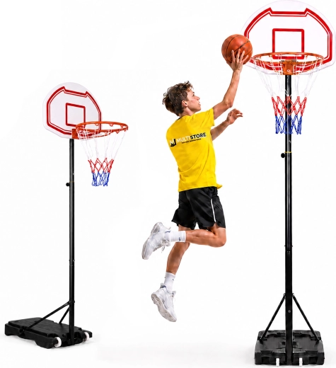 MOVEPRO freistehender Basketballkorb mit verstellbarer Höhe bis 210 cm