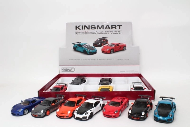 Porsche Metall-Automodell 13 cm mit zu öffnenden Türen und Pull-Back-Antrieb