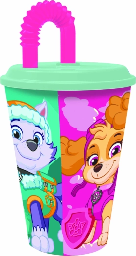 Plastikbecher mit Strohhalm PAW Patrol 430 ml