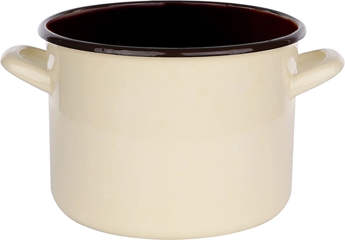 Emaillierter Topf Silesia 3,3 l 18 cm cremefarben mit dunklem Innenraum
