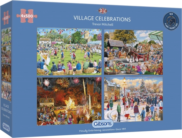 GIBSONS Puzzle Dorffeste 4×500 Teile