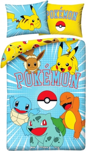 Pokémon-Baumwollbettwäsche 140 × 200 cm + 70 × 90 cm