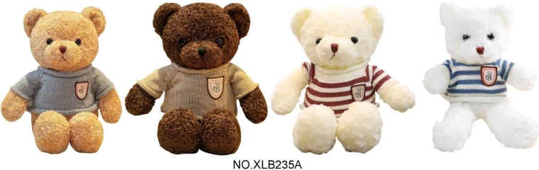 Plüschiger brauner Teddybär im Pullover