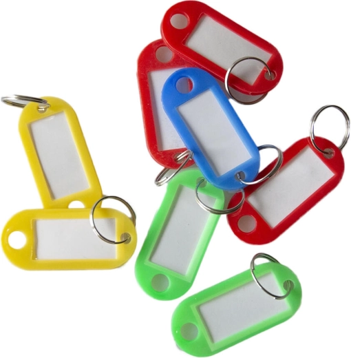 Plastik-Schlüsselanhänger mit Ring 5 cm, Farbmix (50 Stk.)