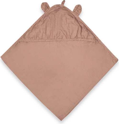 NuuRoo Danila Musselin-Babyhandtuch mit Kapuze Rose Dust