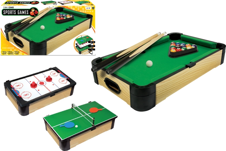 Tischbillard 3-in-1 Triple-Play 60 cm