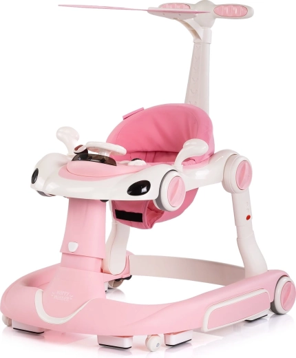 Lauflernwagen 5-in-1 mit Spielpanel und Sonnenverdeck – Chipolino Happy Walker, rosa