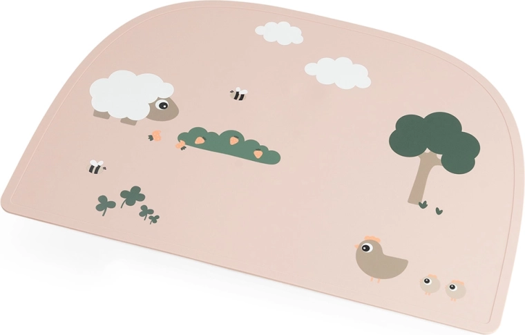 Done by Deer Silikon-Tischset Tiny farm rosa