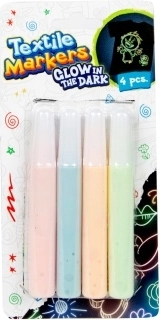 Textilmarker, die im Dunkeln leuchten – Set mit 4 Stk.