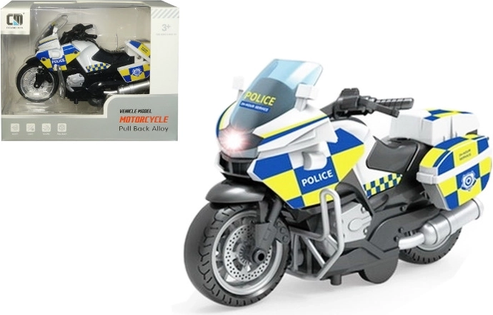 Polizeimotorrad mit Licht und Sound