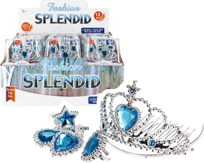 Prinzessinnen-Set mit Krone und Ringen – 1 Stück
