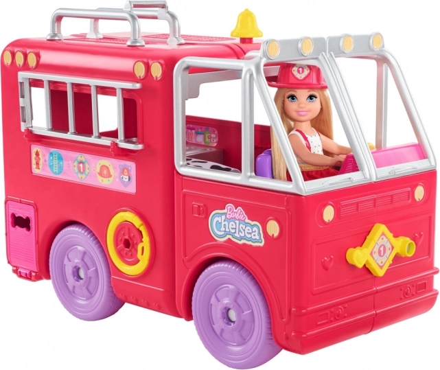 Barbie Chelsea Feuerwehrauto mit Spielset und Puppe