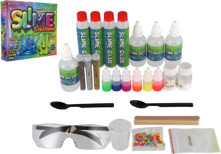 Set zur Herstellung von im Dunkeln leuchtendem Schleim in der Box