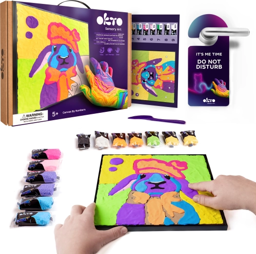 Okto Häschen – Kreativset zum Malen auf Leinwand 30 × 30 cm
