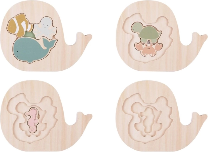 Jabadabado geschichtetes Holzpuzzle Meerestiere