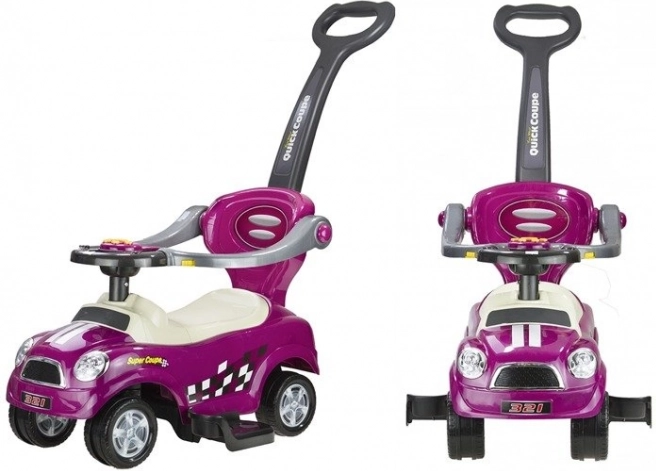 Rutschauto mit Lenkstange Coupe lila