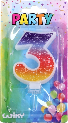 Partykerze Sterne in Form der Zahl 3