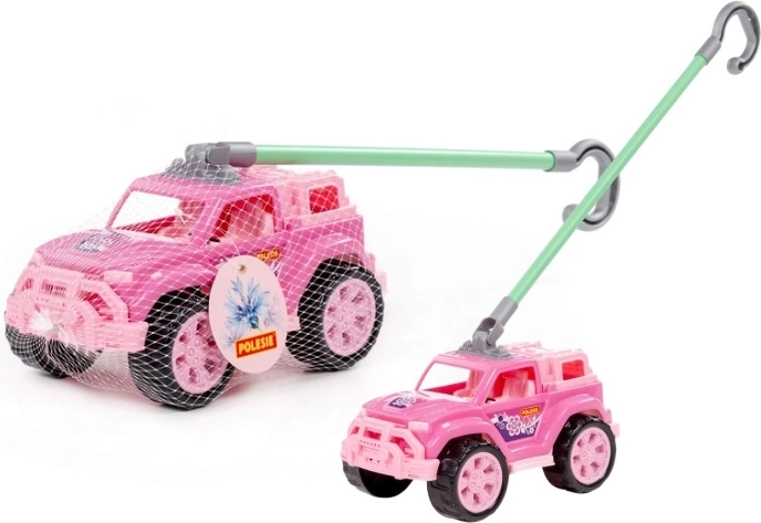 Kinder-Rutschauto Legionista mit Schiebestange, rosa