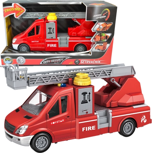 Feuerwehr-Transporter mit Leiter und Pumpe 1:14 CITY SERVICE CAR