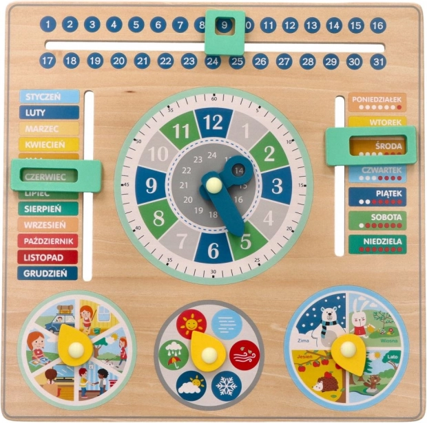 Holzbildender Kalender - Tafel für Kinder