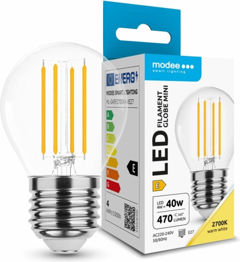 LED-Lampe Modee Filament Globe Mini G45 4 W E27, 430 lm, warmweiß