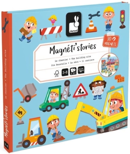Janod magnetische Geschichten auf der Baustelle