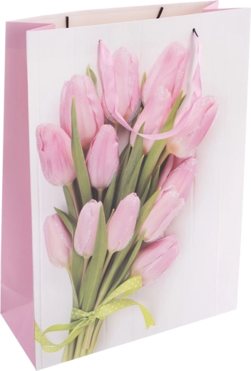 Geschenkpapiertüte mit Tulpenmotiv 44 × 12 × 32 cm