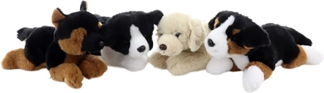 Plüschiger liegender Hund, umweltfreundlich, 20 cm – 1 Stück