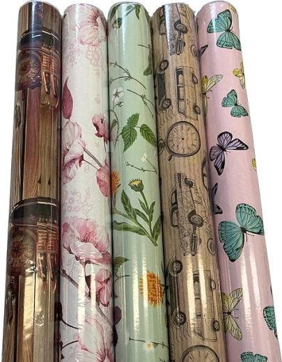 Luxus-Geschenkpapier 70 × 100 cm – 2 Bögen, Mix aus Dekoren