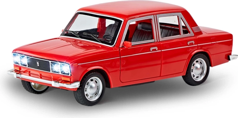 Rotes Spielauto mit Schwungradantrieb mit Licht und Sound